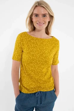 Organic - Daneboatneck Viscose Slub Tee Occer Fleurie