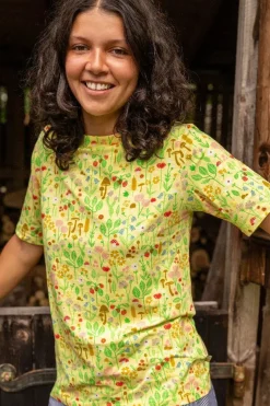 Organic - Daneboatneck Viscose Slub Tee Pale Yellow Botanical