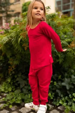 Organic - Daneboeg Pants Dark Fuchsia