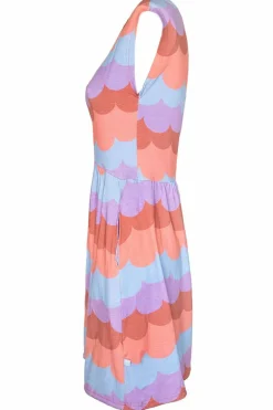 Organic - Danedomenica Slub Jersey Dress Warm Rose/Coral Puffy Clouds
