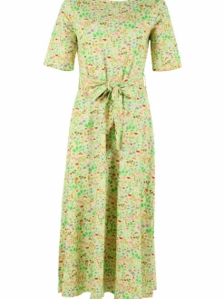 Organic - Daneflora Slub Jersey Dress Pale Yellow Botanical