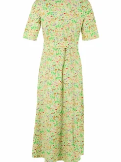 Organic - Daneflora Slub Jersey Dress Pale Yellow Botanical