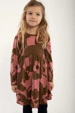 Organic - Daneginger Dress Dk Navy/Brown Beige Bloom Boom