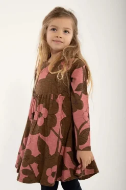Organic - Daneginger Dress Dk Navy/Brown Beige Bloom Boom