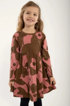 Organic - Daneginger Dress Dk Navy/Brown Beige Bloom Boom