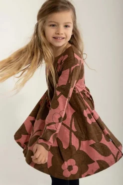 Organic - Daneginger Dress Dk Navy/Brown Beige Bloom Boom