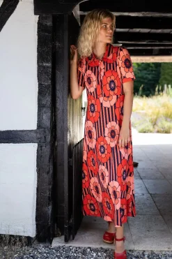 Organic - Danehettie Interlock Dress Bright Red Power Flower