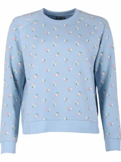 Organic - Daneklausen Sweat Pastel Blue Mini Flower