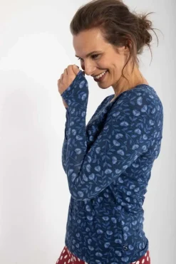 Organic - Danelotte Tee Marine/Cold Blue Fleurie