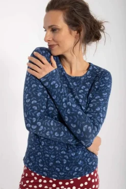 Organic - Danelotte Tee Marine/Cold Blue Fleurie