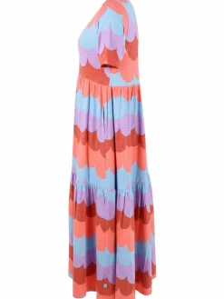 Organic - Danemarkise Slub Jersey Dress Warm Rose/Coral Puffy Clouds