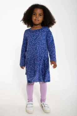 Organic - Danemiva Dress Deep Marine Fleurie