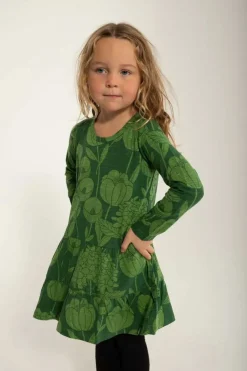Organic - Danemiva Dress Warm Khaki/Fall Jungle Hortensia
