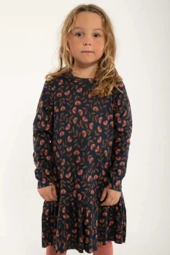 Organic - Daneseahorse Dress Dk Navy/Brown Beige Fleurie