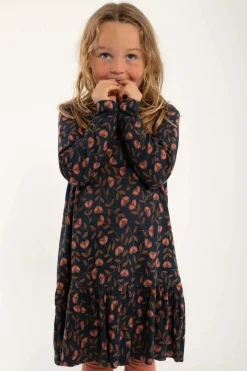 Organic - Daneseahorse Dress Dk Navy/Brown Beige Fleurie