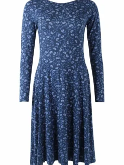 Organic - Danesigrid Viscose Dress Marine/Cold Blue Fleurie
