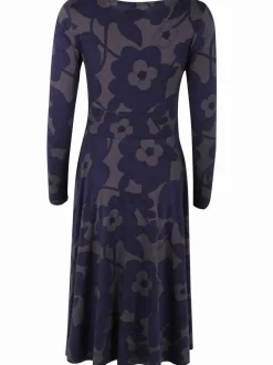 Organic - Danesigrid Viscose Slub Dress Grey Marine Bloom Boom