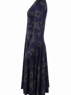 Organic - Danesigrid Viscose Slub Dress Grey Marine Bloom Boom