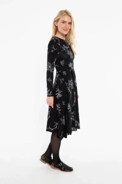 Organic - Danesigrid Viscose Slub Dress Black Hemlock