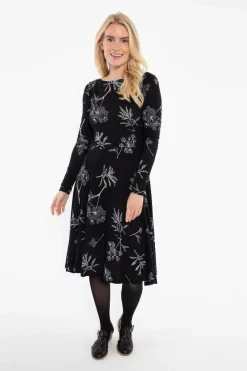 Organic - Danesigrid Viscose Slub Dress Black Hemlock