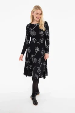 Organic - Danesigrid Viscose Slub Dress Black Hemlock