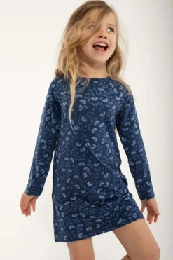 Organic - Danetulip Nightgown Marine/Cold Blue Fleurie