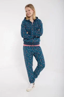 Organic - Kondi Sweatpants Dusty Blue Fleurie