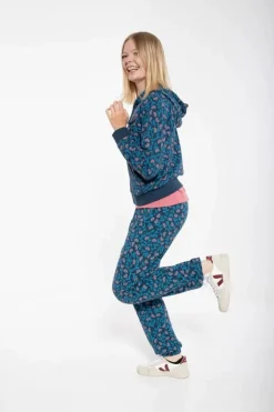 Organic - Kondi Sweatpants Dusty Blue Fleurie