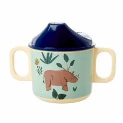 Rice Melamine Baby Kop Blue Jungle Animals