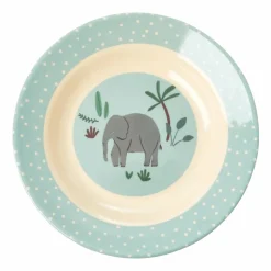 Rice Melamine Børneskal Blue Jungle Animals