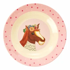 Rice Melamine Børneskal Pink Farm Animals