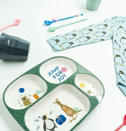 Rice Melamine Børnetallerken M.4 Rum Green Party Animal