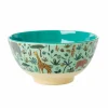 Rice Melamine Skal - Medium Green Jungle Animals