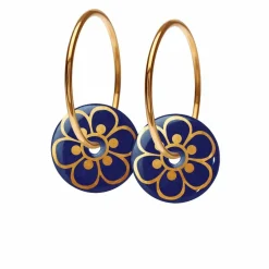 Scherning Flora Oreringe Ultramarine/Guldbelagt