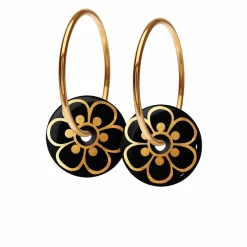 Scherning Flora Oreringe Black/Guldbelagt