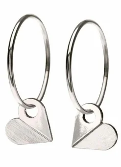 Scherning Heart Oreringe Solvfarvet