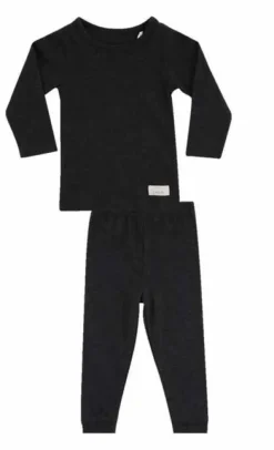 Snork Ls Lounge Pyjamas Black Melange Unisex