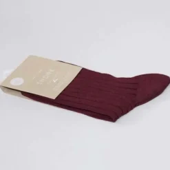 Snork Organic Rib Socks Burgundy